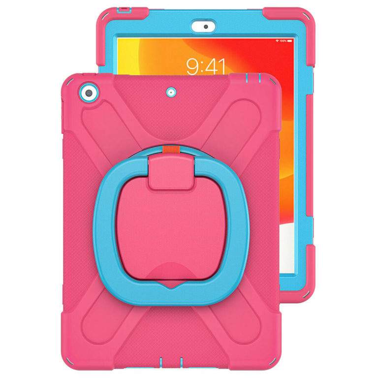 StylePro Shockproof Rugged Case with Ring Stand for iPad 10.2 pink